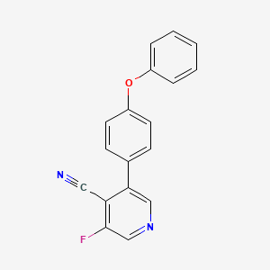 molecular formula C18H11FN2O B8737684 3-Fluoro-5-(4-phenoxyphenyl)isonicotinonitrile 