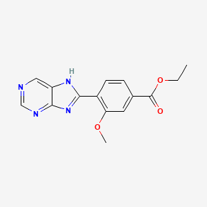 molecular formula C15H14N4O3 B8737835 Ethyl 3-methoxy-4-(9H-purin-8-yl)benzoate CAS No. 89469-12-5