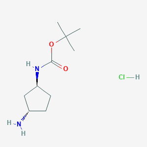 molecular formula C10H21ClN2O2 B8738162 tert-Butyl ((1S,3S)-3-aminocyclopentyl)carbamate hydrochloride CAS No. 1956310-58-9