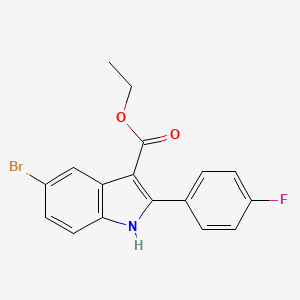 molecular formula C17H13BrFNO2 B8738194 ethyl 5-bromo-2-(4-fluorophenyl)-1H-indole-3-carboxylate 