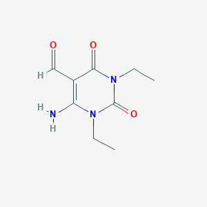 molecular formula C9H13N3O3 B8738223 6-Amino-1,3-diethyl-5-formyluracil 