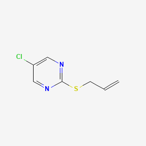 molecular formula C7H7ClN2S B8738255 Pyrimidine, 5-chloro-2-(2-propen-1-ylthio)- 
