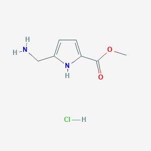 molecular formula C7H11ClN2O2 B8738413 Methyl 5-(aminomethyl)-1H-pyrrole-2-carboxylate hydrochloride 