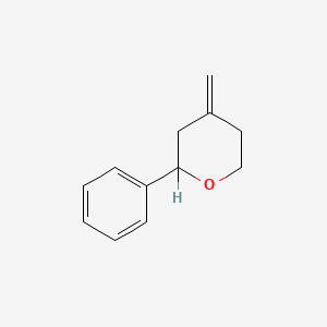 molecular formula C12H14O B8738431 Tetrahydro-4-methylene-2-phenyl-2H-pyran CAS No. 60335-74-2