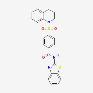 molecular formula C23H19N3O3S2 B8738480 N-(benzo[d]thiazol-2-yl)-4-(3,4-dihydroquinolin-1(2H)-ylsulfonyl)benzamide 