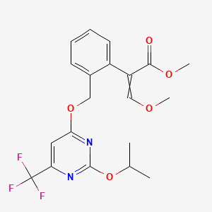 molecular formula C20H21F3N2O5 B8738518 Methyl 3-methoxy-2-[2-(2-isopropoxy-6-trifluoromethylpyrimidin-4-yloxymethyl) phenyl]acrylate 