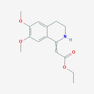 molecular formula C15H19NO4 B8738605 Ethyl (6,7-dimethoxy-3,4-dihydro-1(2H)-isoquinolinylidene)-ethanoate 