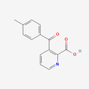molecular formula C14H11NO3 B8738612 2-Pyridinecarboxylic acid, 3-(4-methylbenzoyl)- CAS No. 116060-91-4