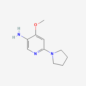 molecular formula C10H15N3O B8738630 4-Methoxy-2-(pyrrolidin-1-yl)-5-aminopyridine 