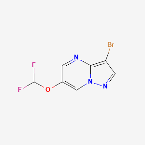 molecular formula C7H4BrF2N3O B8738639 3-Bromo-6-(difluoromethoxy)pyrazolo[1,5-a]pyrimidine 