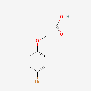 molecular formula C12H13BrO3 B8738650 1-[(4-Bromophenoxy)methyl]cyclobutanecarboxylic acid 