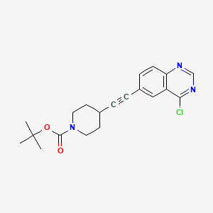molecular formula C20H22ClN3O2 B8738683 1-Boc-4-(4-Chloroquinazolin-6-ylethynyl)piperidine 