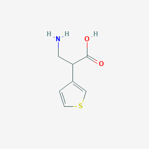 molecular formula C7H9NO2S B8738708 3-Amino-2-(thiophen-3-yl)propanoic acid 