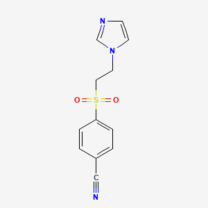 molecular formula C12H11N3O2S B8738909 4-(2-(1H-imidazol-1-yl)ethylsulfonyl)benzonitrile 