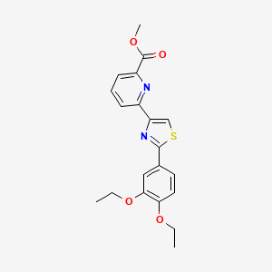 molecular formula C20H20N2O4S B8738968 Methyl 6-(2-(3,4-diethoxyphenyl)thiazol-4-yl)picolinate 