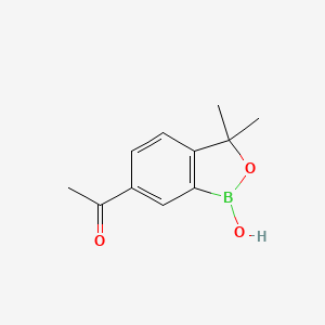 molecular formula C11H13BO3 B8738986 1-(1-Hydroxy-3,3-dimethyl-1,3-dihydrobenzo[c][1,2]oxaborol-6-yl)ethan-1-one 