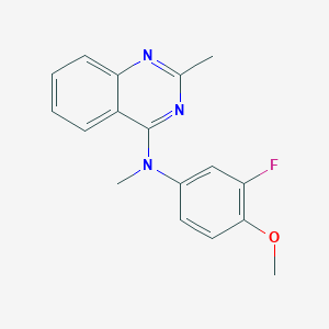 molecular formula C17H16FN3O B8739080 4-Quinazolinamine, N-(3-fluoro-4-methoxyphenyl)-N,2-dimethyl- CAS No. 827031-17-4