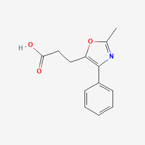 molecular formula C13H13NO3 B8739147 3-(2-Methyl-4-phenyloxazol-5-yl)propanoic acid CAS No. 89149-93-9