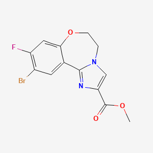 molecular formula C13H10BrFN2O3 B8739288 Methyl 10-bromo-9-fluoro-5,6-dihydrobenzo[f]imidazo[1,2-d][1,4]oxazepine-2-carboxylate 
