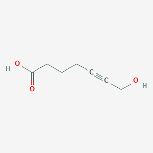 molecular formula C7H10O3 B8739428 7-Hydroxy-5-heptynoic acid CAS No. 41300-59-8