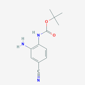 molecular formula C12H15N3O2 B8739435 tert-Butyl (2-amino-4-cyanophenyl)carbamate CAS No. 221290-15-9