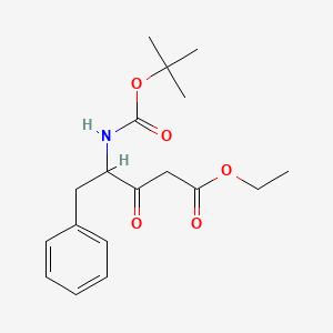 molecular formula C18H25NO5 B8739562 Ethyl 4-{[(tert-butoxy)carbonyl]amino}-3-oxo-5-phenylpentanoate 