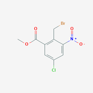 molecular formula C9H7BrClNO4 B8739572 Methyl 2-(bromomethyl)-5-chloro-3-nitrobenzoate 