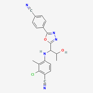 2-Chloro-4-[[1-[5-(4-cyanophenyl)-1,3,4-oxadiazol-2-yl]-2-hydroxypropyl]amino]-3-methylbenzonitrile
