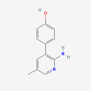 molecular formula C12H12N2O B8739739 4-(2-amino-5-methyl-3-pyridinyl)Phenol 