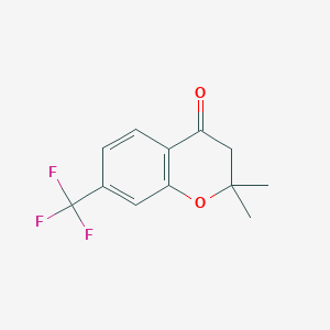 molecular formula C12H11F3O2 B8739812 2,2-Dimethyl-7-(trifluoromethyl)chroman-4-one 