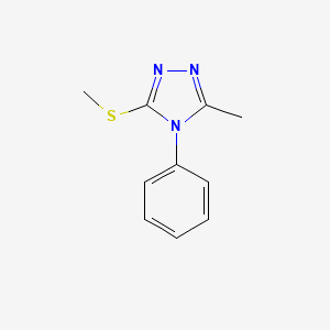 molecular formula C10H11N3S B8739827 4H-1,2,4-Triazole, 3-methyl-5-(methylthio)-4-phenyl- CAS No. 40279-27-4