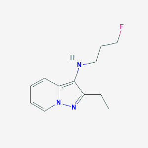 molecular formula C12H16FN3 B8739842 2-Ethyl-N-(3-fluoropropyl)pyrazolo[1,5-a]pyridin-3-amine 
