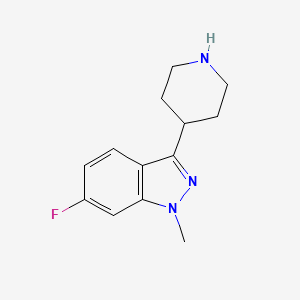 molecular formula C13H16FN3 B8739891 6-Fluoro-1-methyl-3-(4-piperidinyl)-1H-indazole CAS No. 161557-63-7