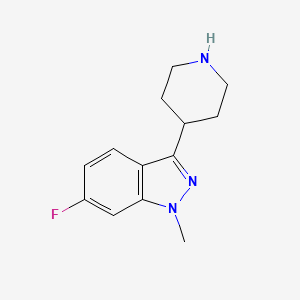 molecular formula C13H16FN3 B8739891 6-Fluoro-1-methyl-3-(piperidin-4-yl)-1H-indazole CAS No. 161557-63-7