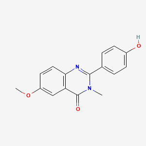 molecular formula C16H14N2O3 B8739903 2-(4-Hydroxyphenyl)-6-methoxy-3-methylquinazolin-4(3H)-one CAS No. 83722-02-5