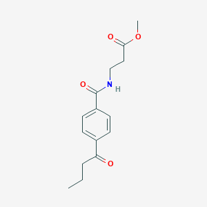 molecular formula C15H19NO4 B8739920 Methyl 3-(4-butyrylbenzamido)propanoate 