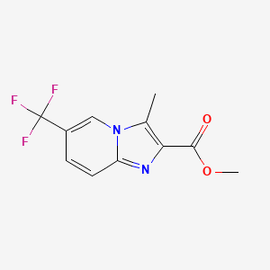 molecular formula C11H9F3N2O2 B8739933 3-Methyl-6-trifluoromethyl-imidazo[1,2-A]pyridine-2-carboxylic acid methyl ester 