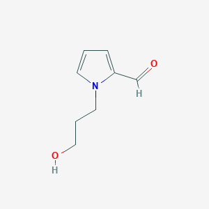 molecular formula C8H11NO2 B8739972 1-(3-Hydroxypropyl)-1H-pyrrole-2-carbaldehyde 