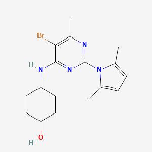 cis-4-(5-Bromo-2-(2,5-dimethyl-1H-pyrrol-1-yl)-6-methylpyrimidin-4-ylamino)cyclohexanol