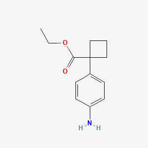 molecular formula C13H17NO2 B8740260 Ethyl 1-(4-aminophenyl)cyclobutanecarboxylate 