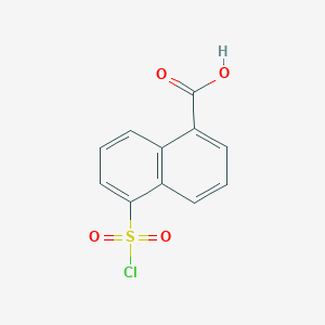 molecular formula C11H7ClO4S B8740301 5-(Chlorosulfonyl)-1-naphthoic acid 