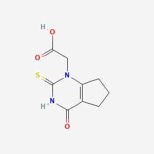 molecular formula C9H10N2O3S B8740375 2-(4-Oxo-2-thioxo-2,3,4,5,6,7-hexahydro-1H-cyclopenta[d]pyrimidin-1-yl)acetic acid 