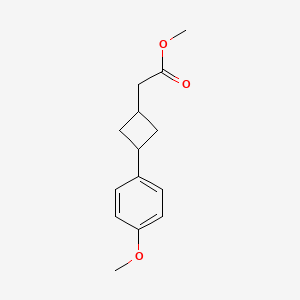 molecular formula C14H18O3 B8740509 Methyl 2-(3-(4-methoxyphenyl)cyclobutyl)acetate 