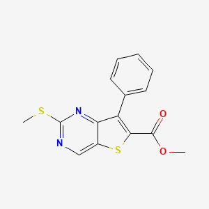 molecular formula C15H12N2O2S2 B8740519 Methyl 2-(methylthio)-7-phenylthieno[3,2-d]pyrimidine-6-carboxylate CAS No. 1462949-88-7