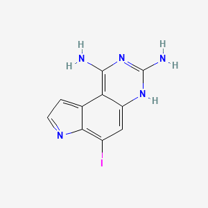 molecular formula C10H8IN5 B8740592 6-iodo-7H-pyrrolo[3,2-f]quinazoline-1,3-diamine 