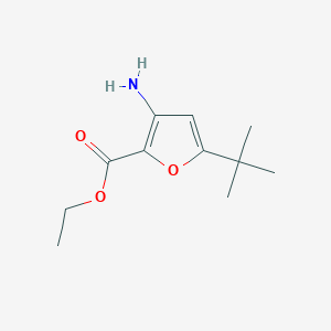 molecular formula C11H17NO3 B8740645 Ethyl 3-amino-5-tert-butylfuran-2-carboxylate CAS No. 216574-60-6