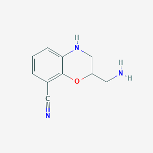molecular formula C10H11N3O B8740653 Dihydro-8-cyano-2H-1,4-benzoxazine-2-methanamine 