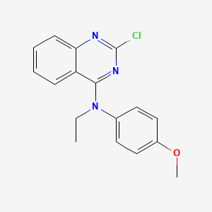 molecular formula C17H16ClN3O B8740679 4-Quinazolinamine, 2-chloro-N-ethyl-N-(4-methoxyphenyl)- CAS No. 827030-69-3