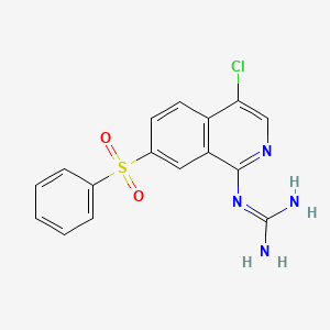 molecular formula C16H13ClN4O2S B8740696 1-(4-Chloro-7-(phenylsulfonyl)isoquinolin-1-YL)guanidine CAS No. 788807-49-8