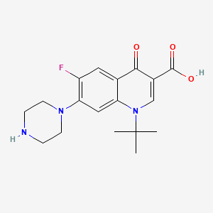 3-Quinolinecarboxylic acid, 1,4-dihydro-1-(1,1-dimethylethyl)-6-fluoro-4-oxo-7-(1-piperazinyl)-